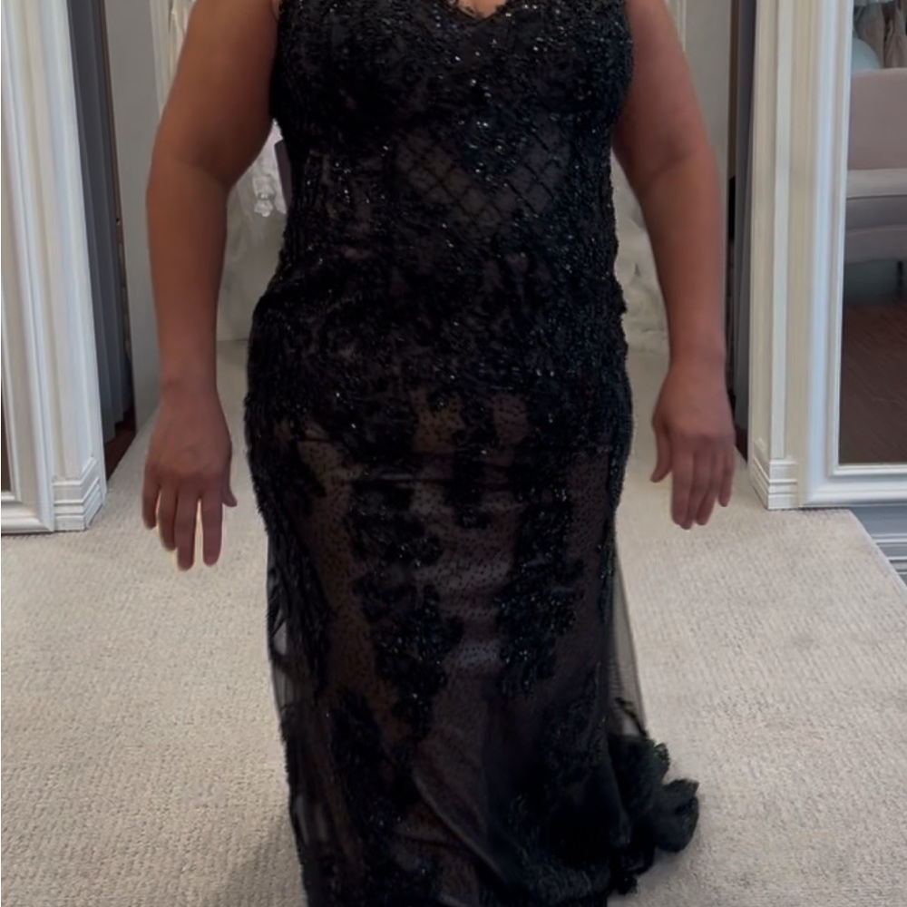 Elegant Black Beaded Gown